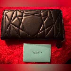 Tiffany & Co. Black Geometric Women's Wallet NEW Return to Tiffany